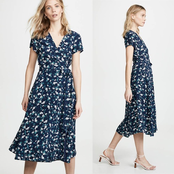 Floral Silk Wrap Dress 